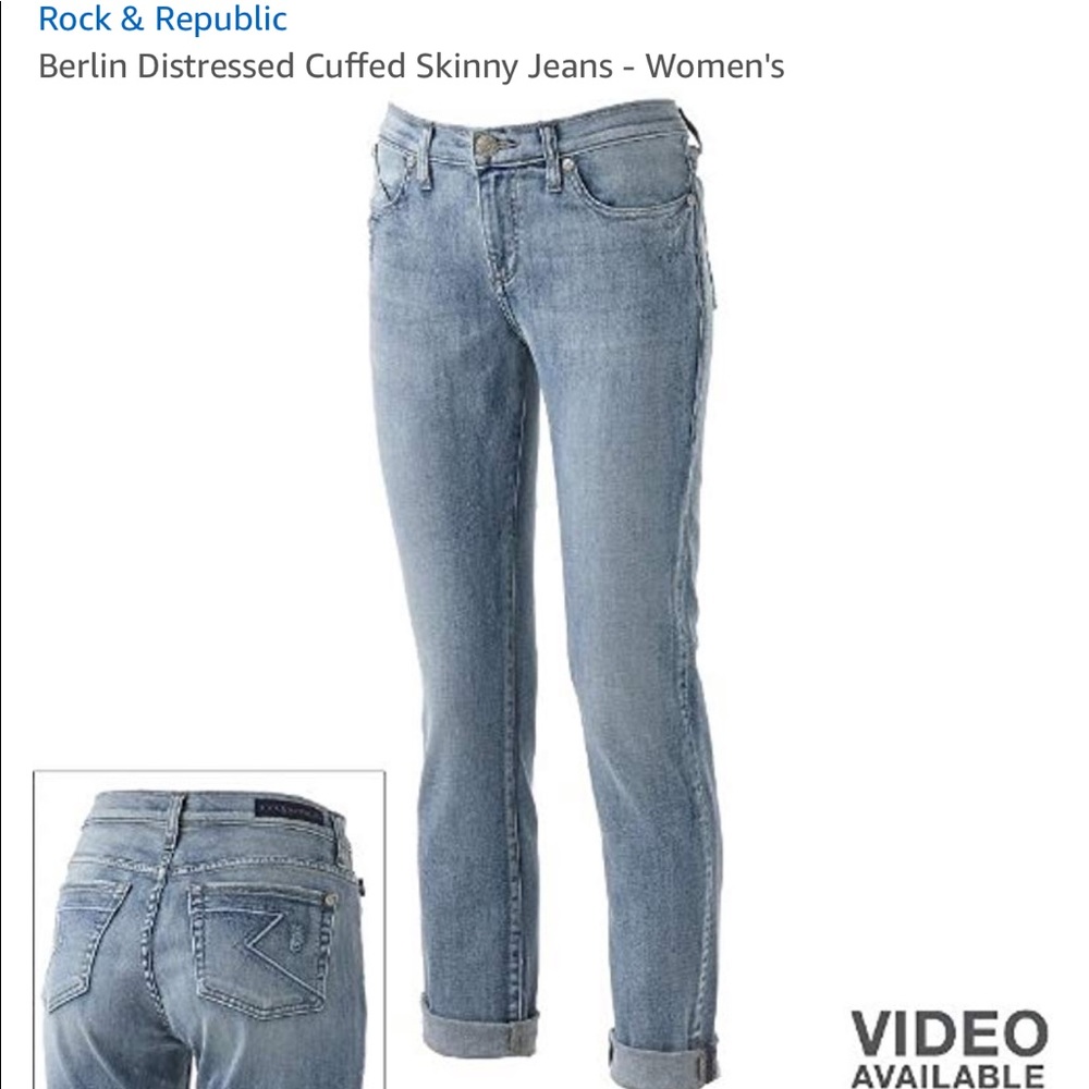 Rock & Republic Berlin Distressed skinny jean